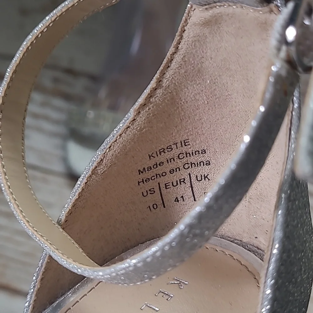 Kelly & Katie silver Kirstie sz 10 formal special event shoes SH385